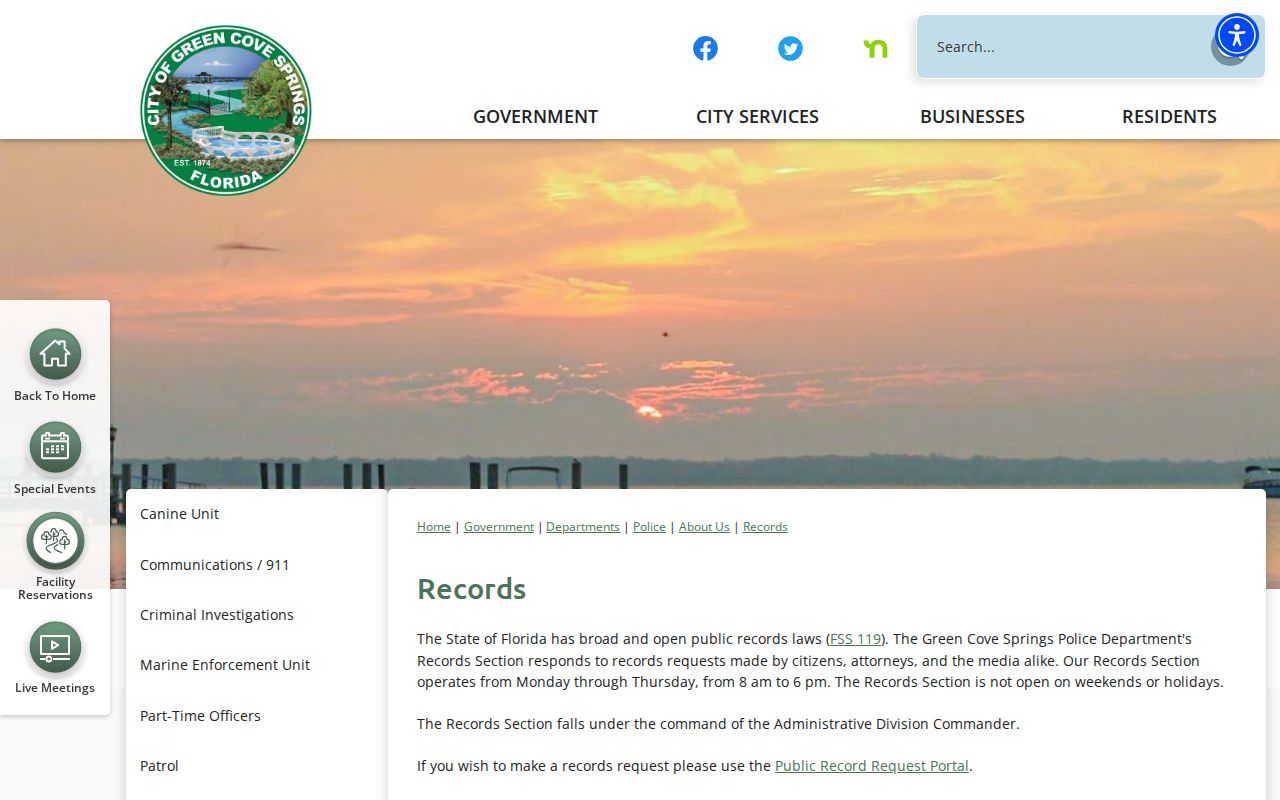 Clay County arrest lookup Green Cove Springs Police records
