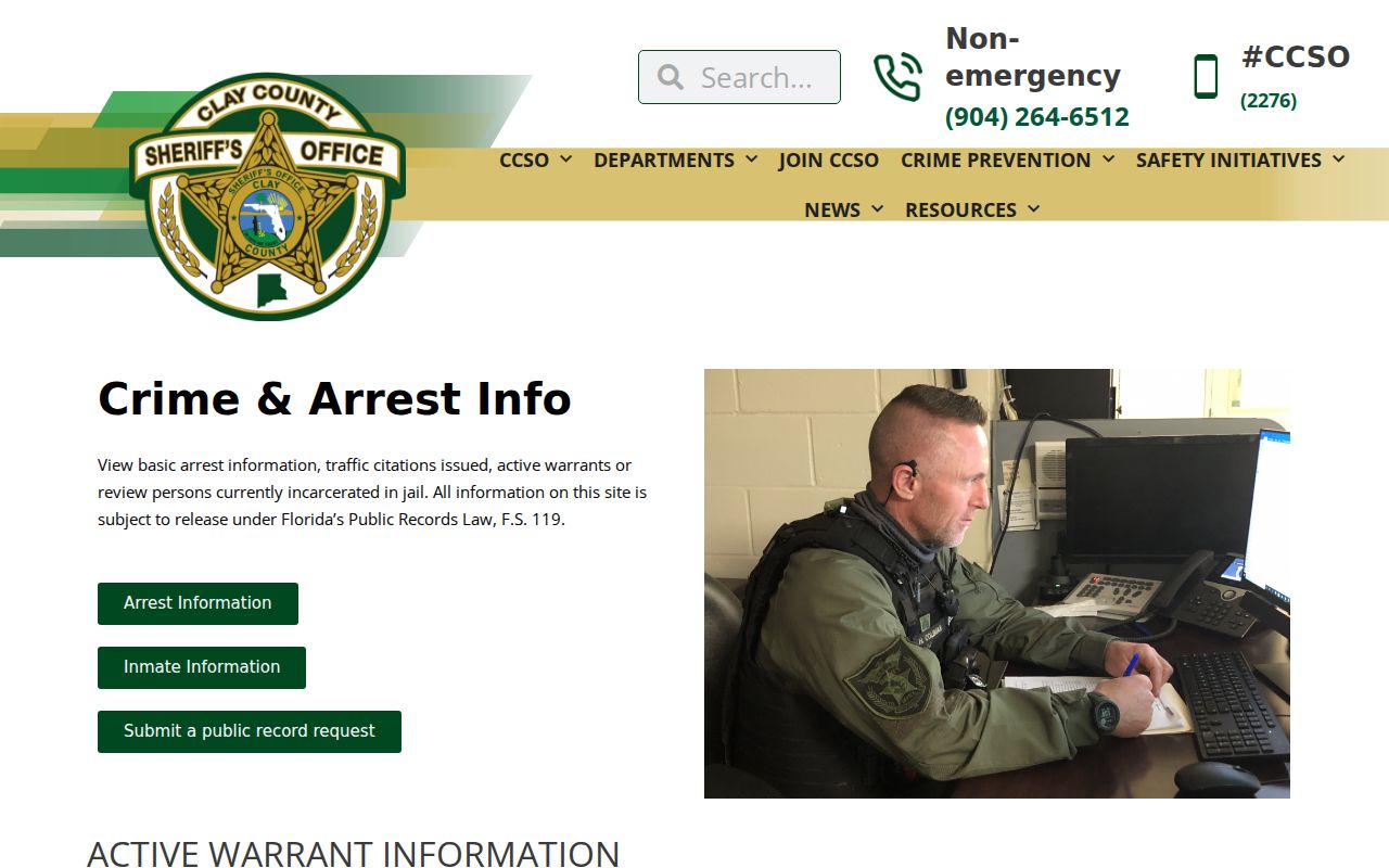 Clay County arrest lookup official crime and arrest information