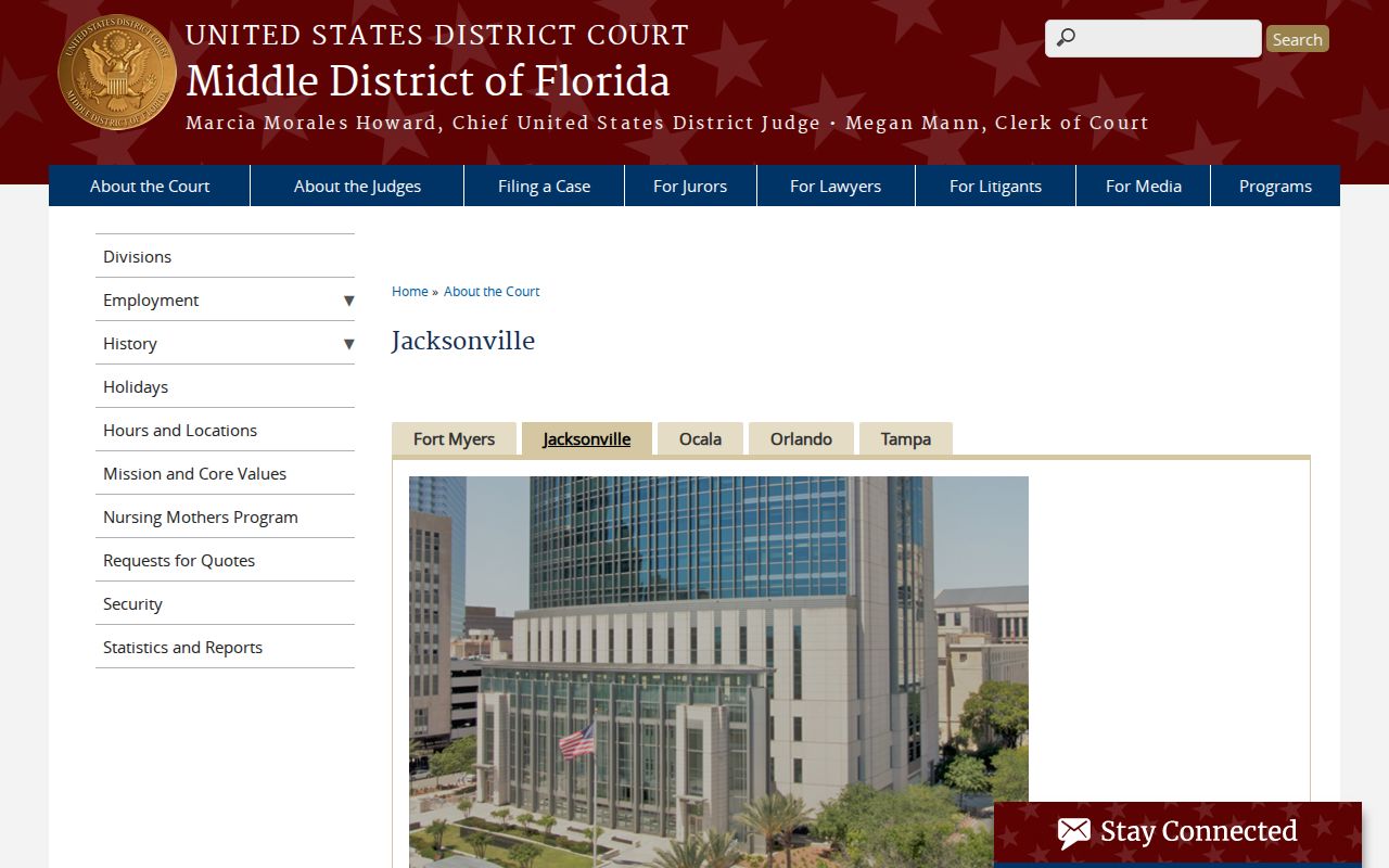 Clay County criminal history federal Jacksonville courthouse