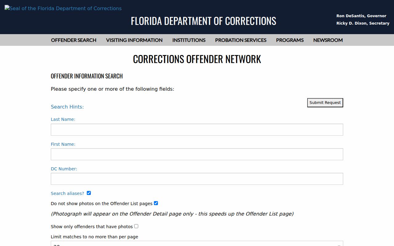 Clay County criminal history Florida corrections offender search